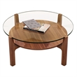 Aron Living Soho Round Solid Wood Coffee Table in Walnut