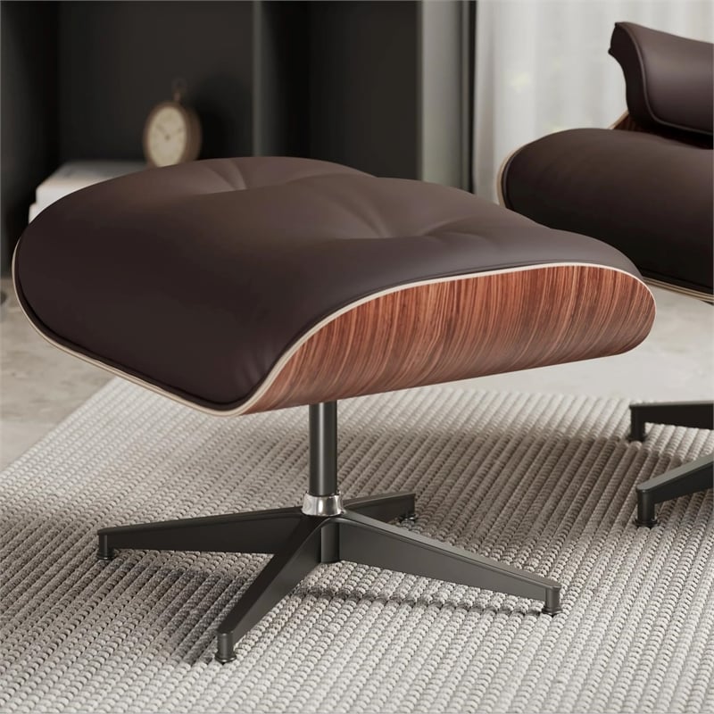 Aron Living Soho Round Solid Wood Coffee Table in Walnut