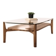 Aron Living Soho Rectangle Solid Wood Coffee Table in Walnut