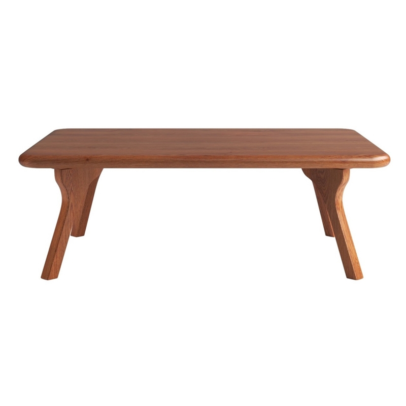 Aron Living Jasper Rectangle Solid Wood Coffee Table in Walnut