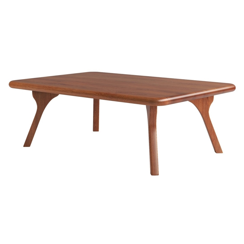Aron Living Jasper Rectangle Solid Wood Coffee Table in Walnut