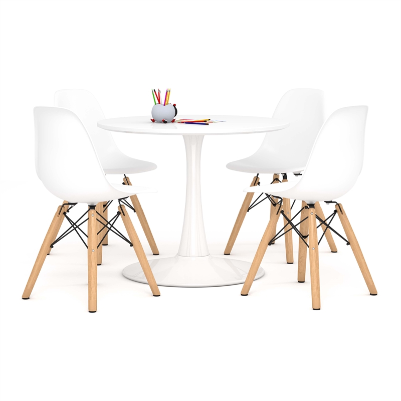 Aron Living Rose Wood Top Kids Table in White