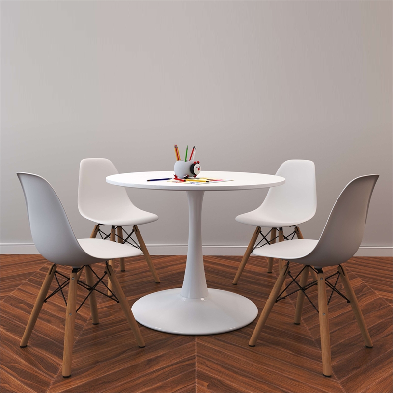 Aron Living Rose Wood Top Kids Table in White
