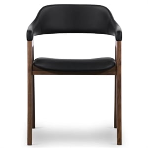 Aron Living Atlas Dining Chair in Black Faux Leather