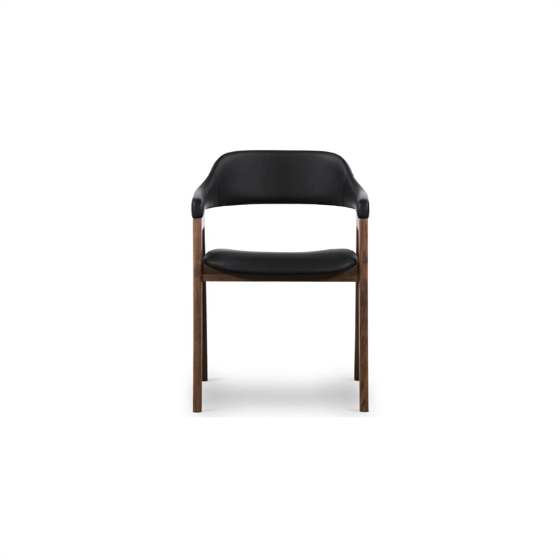 Aron Living Atlas Dining Chair in Black Faux Leather (Set of 2)
