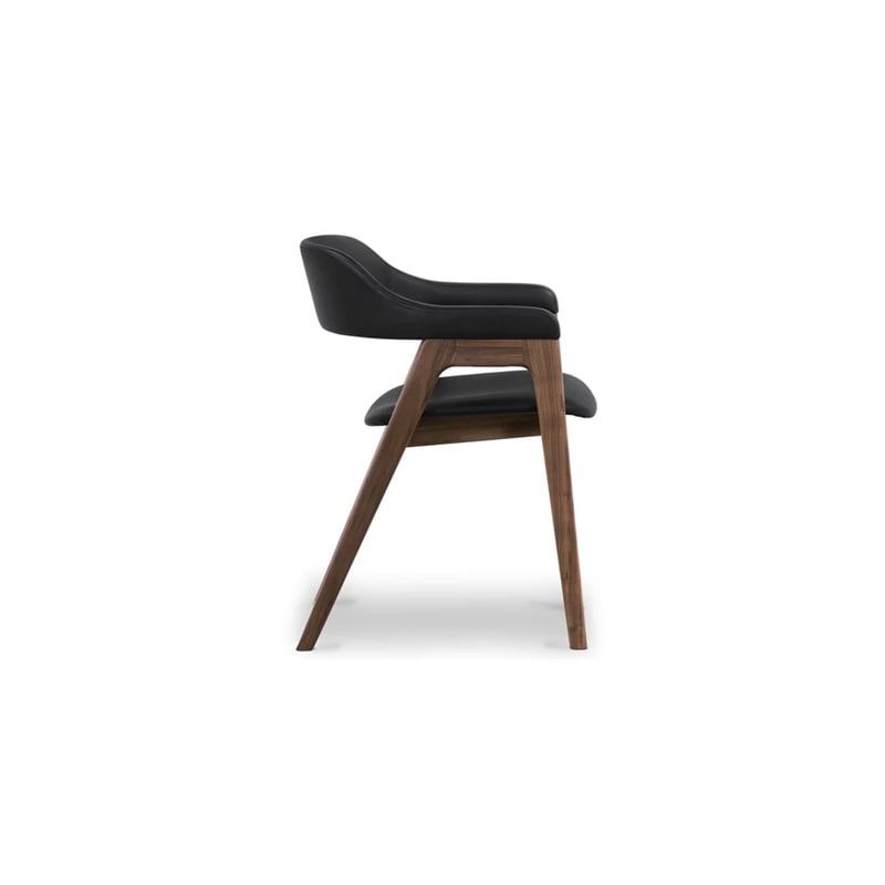 Aron Living Atlas Dining Chair in Black Faux Leather (Set of 2)