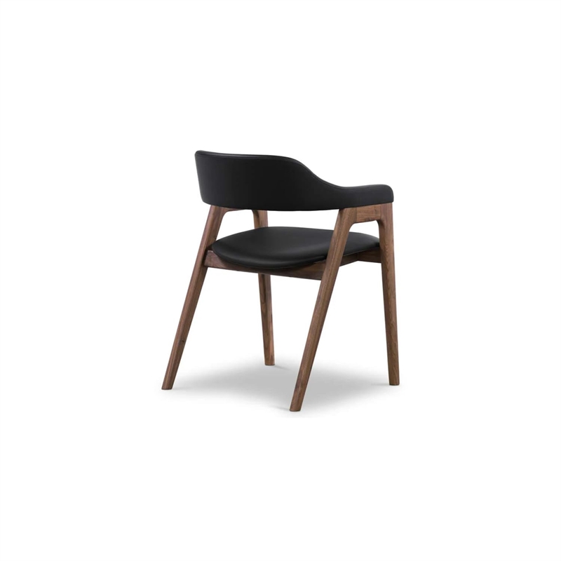 Aron Living Atlas Dining Chair in Black Faux Leather (Set of 2)