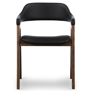 Aron Living Atlas Dining Chair in Black Faux Leather (Set of 4)