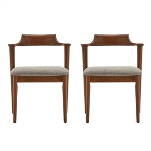 Aron Living Tino Fabric Armchair in Light Gray (Set of 2)