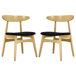 Aron Living Lulu Faux Leather Dining Chair in Black (Set of 2)