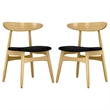 Aron Living Lulu Faux Leather Dining Chair in Black (Set of 2)