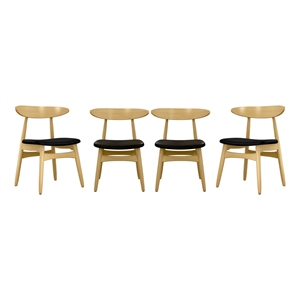 Aron Living Lulu Faux Leather Dining Chair in Black (Set of 4)