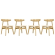Aron Living Lulu Dining Chair in Natural (Set of 4)
