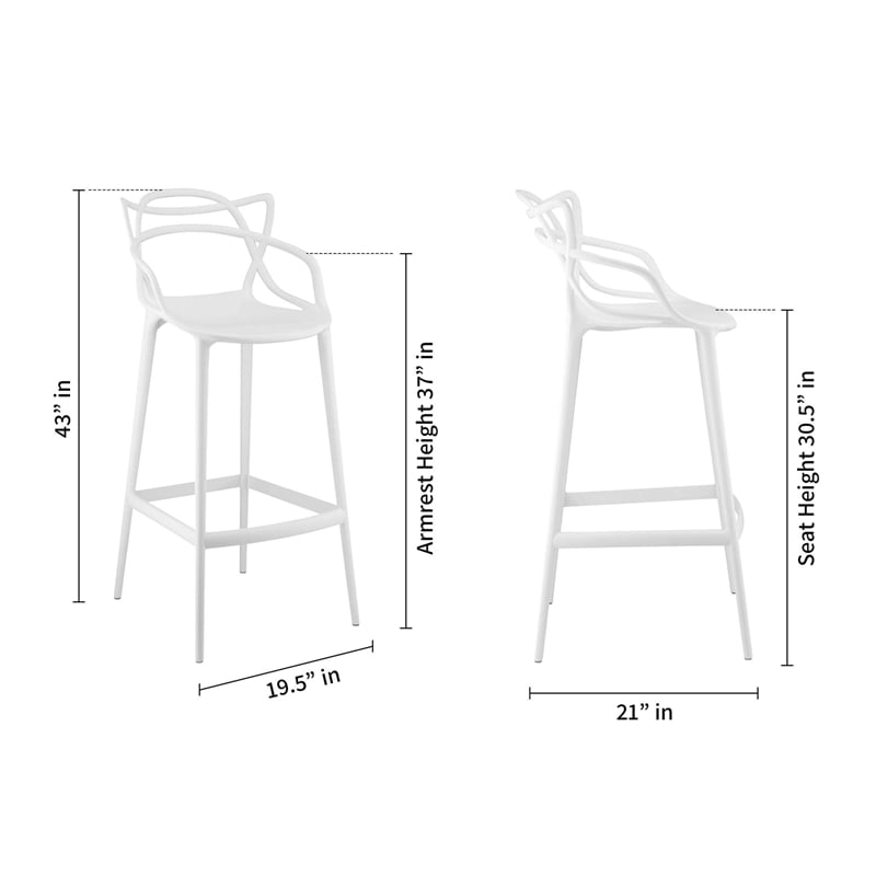 Aron Living Monte Bar Stool in White (Set Of 2)