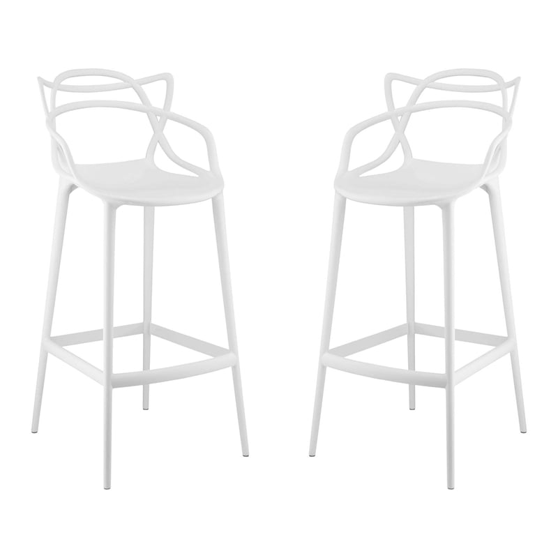 Aron Living Monte Bar Stool in White (Set Of 2)