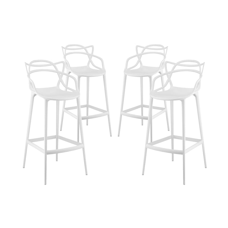 Aron Living Monte Bar Stool in White (Set Of 4)