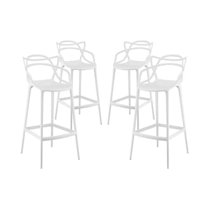 Aron Living Monte Bar Stool in White (Set Of 4)