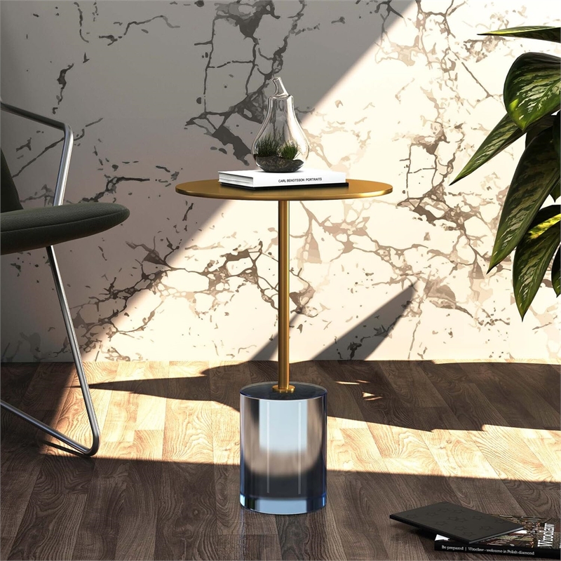 Aron Living Sling Acrylic Side Table - Gold