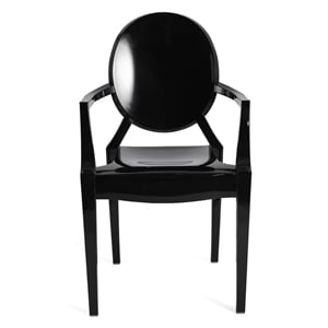 Aron Living 18.5&quot Durable Seat Plastic Armchair in Black