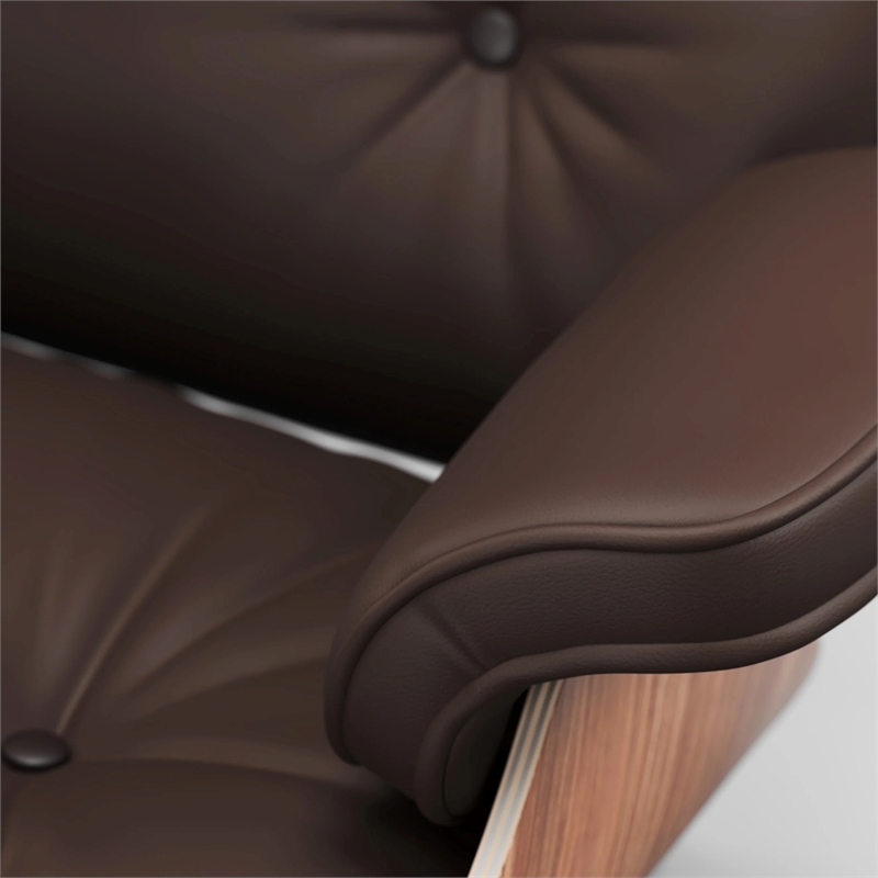 Aron Living Vita Leather Lounge Chair & Ottoman in Brown