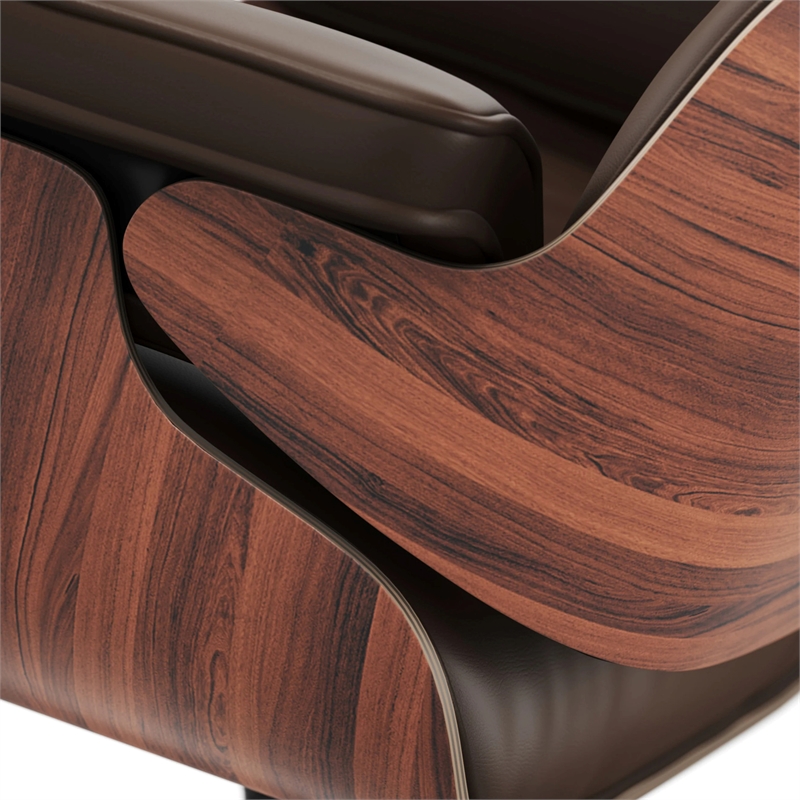 Aron Living Vita Leather Lounge Chair & Ottoman in Brown