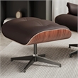 Aron Living Vita Leather Lounge Chair & Ottoman in Brown