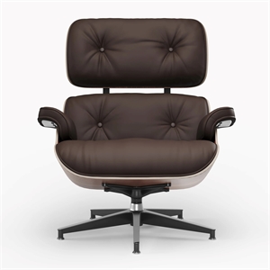 Aron Living Vita Leather Lounge Chair & Ottoman in Brown