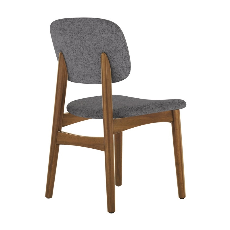 Aron Living Cooper Dining Chair in Walnut Stain in Gray (Set of 2)