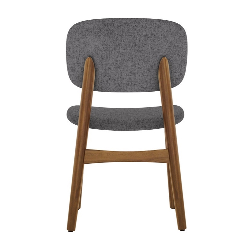Aron Living Cooper Dining Chair in Walnut Stain in Gray (Set of 2)