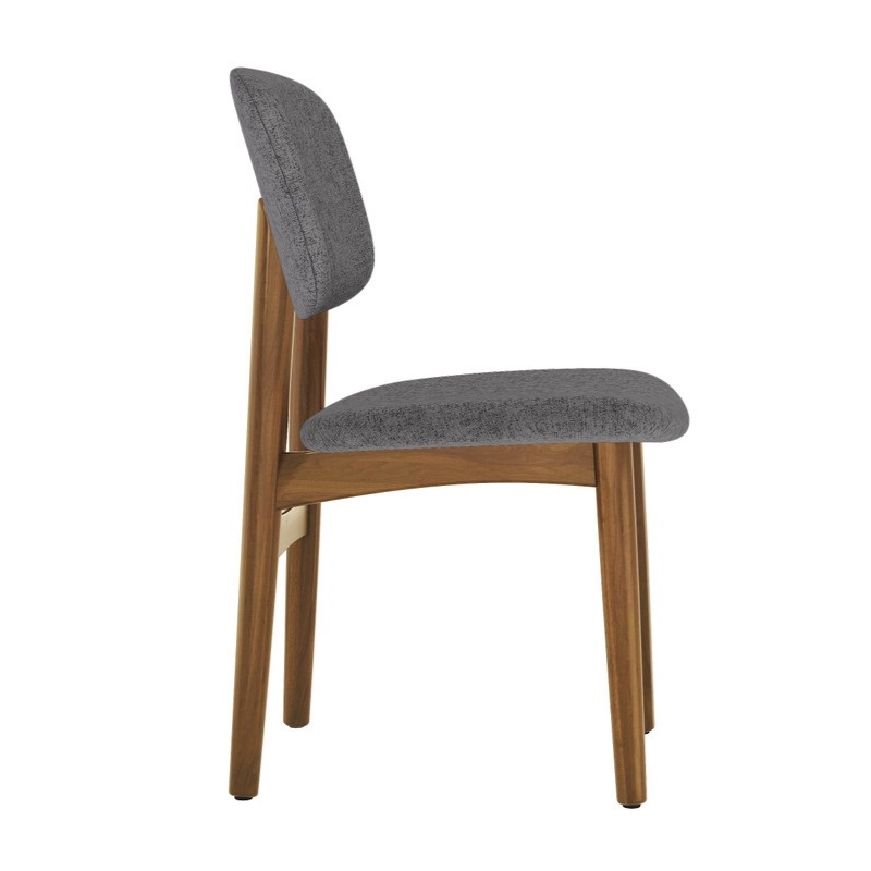 Aron Living Cooper Dining Chair in Walnut Stain in Gray (Set of 4)