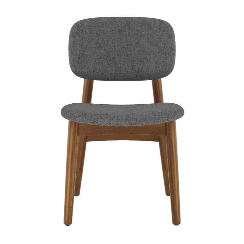 Aron Living Cooper Dining Chair in Walnut Stain in Gray (Set of 4)