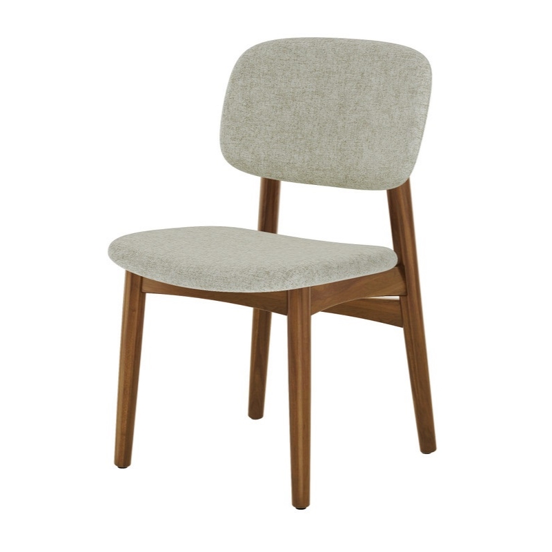 Aron Living Cooper Dining Chair in Walnut Stain in Ivory