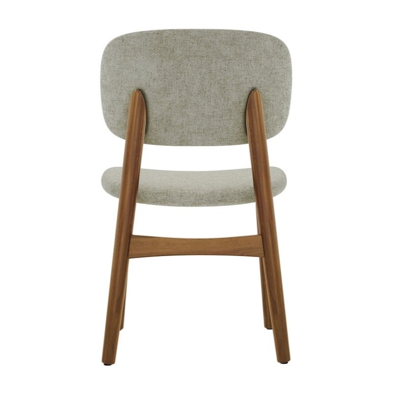 Aron Living Cooper Dining Chair in Walnut Stain in Ivory (Set of 2)