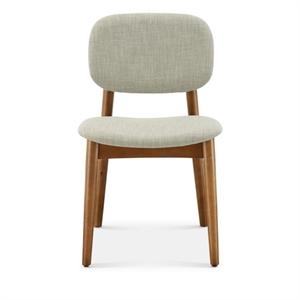 Aron Living Cooper Dining Chair in Walnut Stain in Ivory (Set of 2)