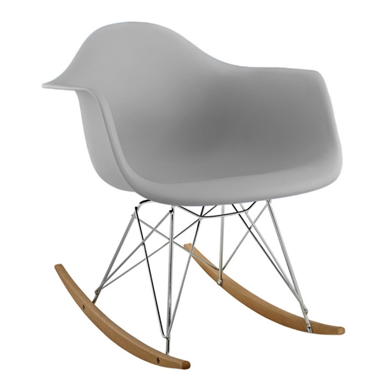 Aron Living Atoll Rocker Arm Chair in Gray