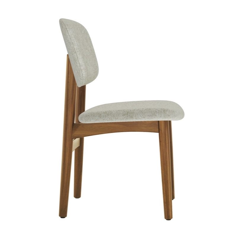 Aron Living Cooper Dining Chair in Walnut Stain in Ivory (Set of 4)