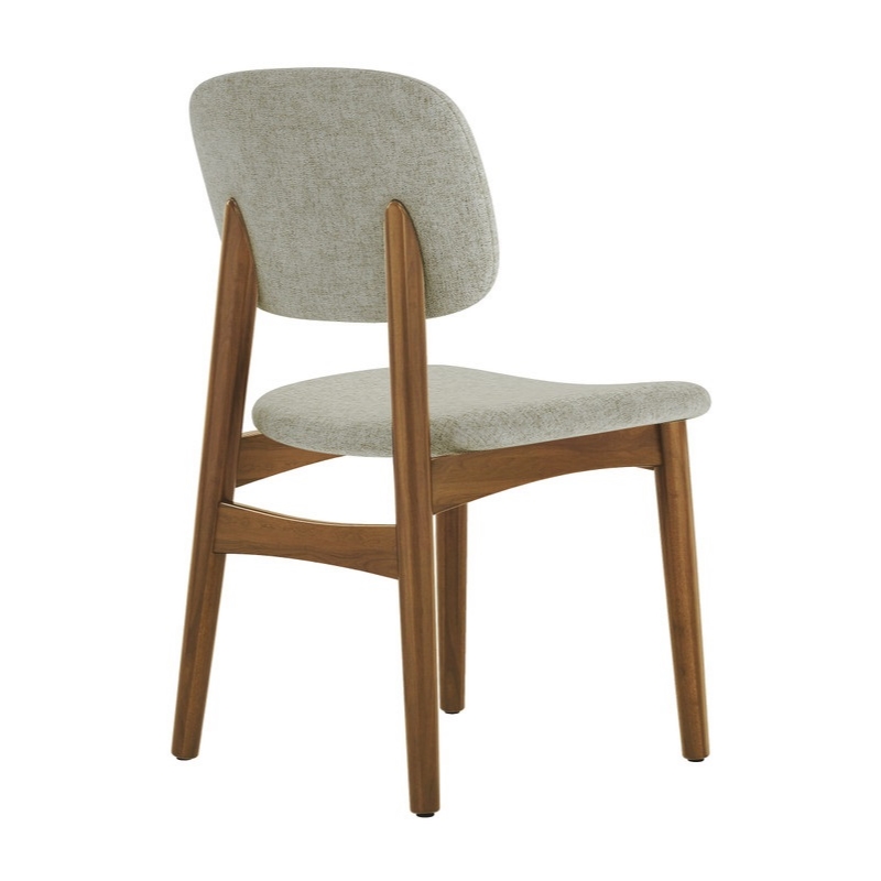 Aron Living Cooper Dining Chair in Walnut Stain in Ivory (Set of 4)