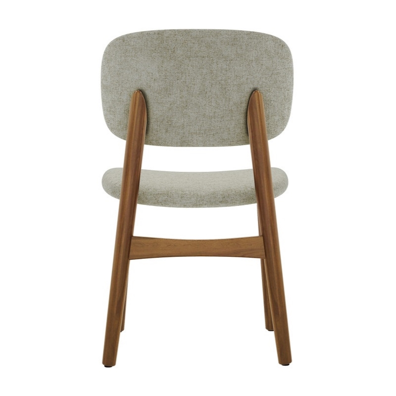 Aron Living Cooper Dining Chair in Walnut Stain in Ivory (Set of 4)