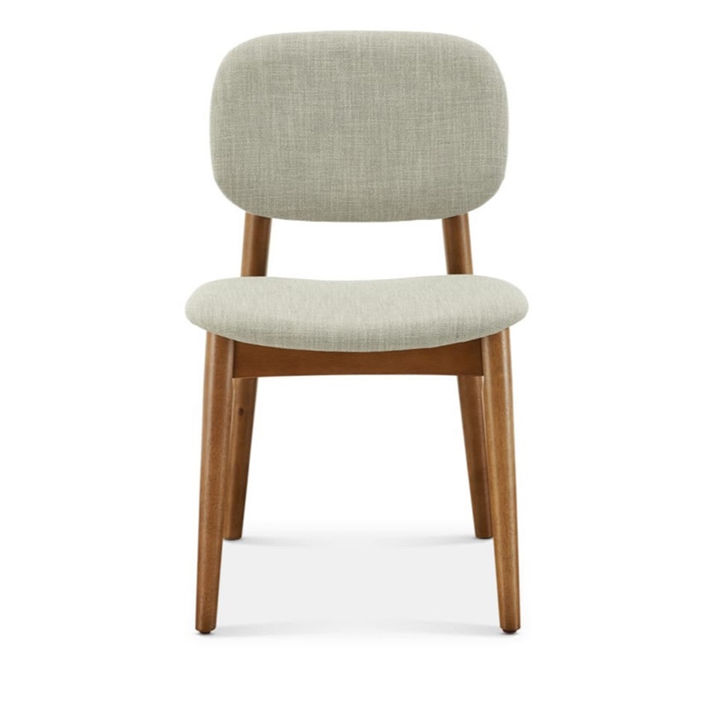 Aron Living Cooper Dining Chair in Walnut Stain in Ivory (Set of 4)