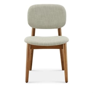 Aron Living Cooper Dining Chair in Walnut Stain in Ivory (Set of 4)