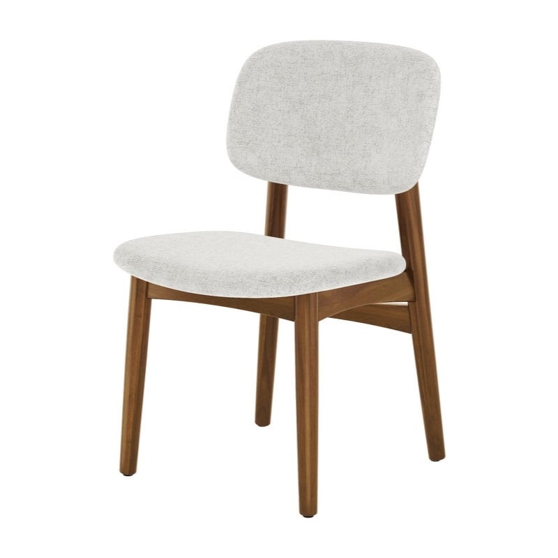 Aron Living Cooper Dining Chair in Walnut Stain in White (Set of 2)
