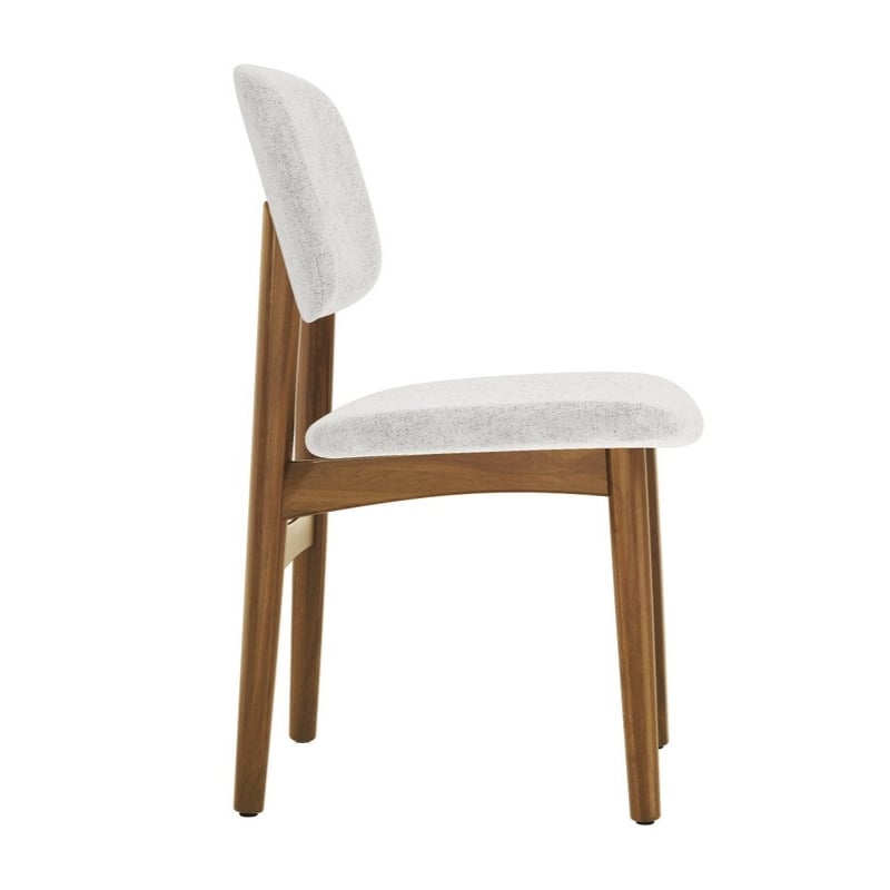 Aron Living Cooper Dining Chair in Walnut Stain in White (Set of 2)