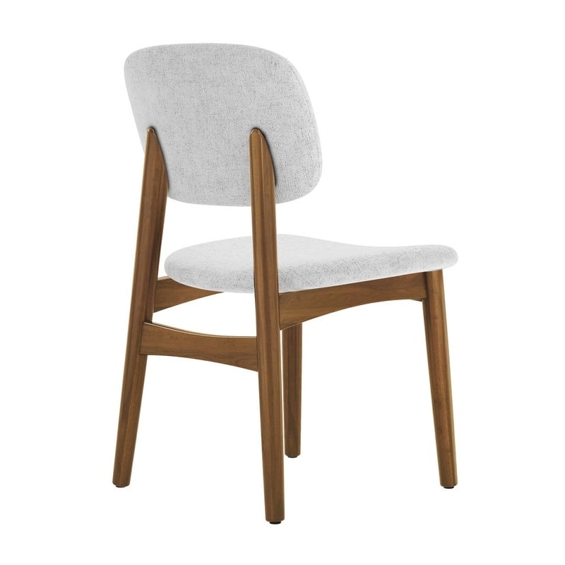 Aron Living Cooper Dining Chair in Walnut Stain in White (Set of 2)
