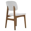 Aron Living Cooper Dining Chair in Walnut Stain in White (Set of 2)