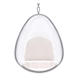 Aron Living Scoop Hanging Chair With Stand in White