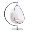 Aron Living Scoop Hanging Chair With Stand in White