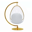 Aron Living Scoop Hanging Chair With Stand in Gold
