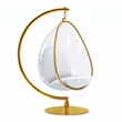Aron Living Scoop Hanging Chair With Stand in Gold