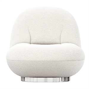 Aron Living Breeze Boucle Chair in Stainless Steel