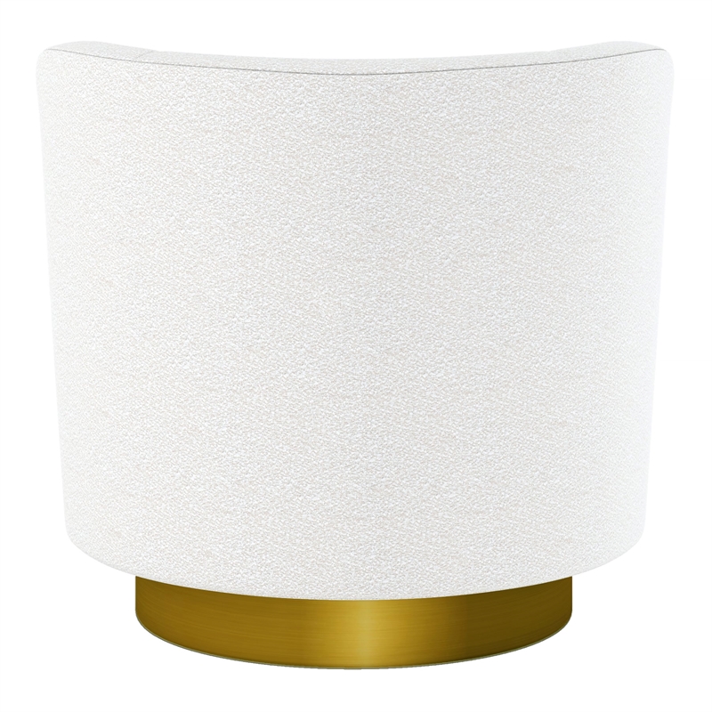 Aron Living Aspen Swivel Chair in White Boucle
